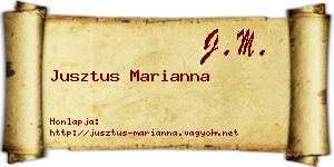 Jusztus Marianna névjegykártya
