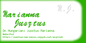 marianna jusztus business card